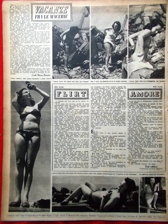 Rivista 7 Sette del 16 Giugno 1946 Lydia Holt Virginia …