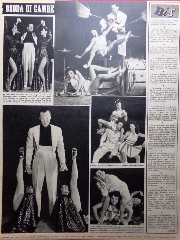 Rivista 8 Otto del 13 Novembre 1947 Girls Trio Carletti …
