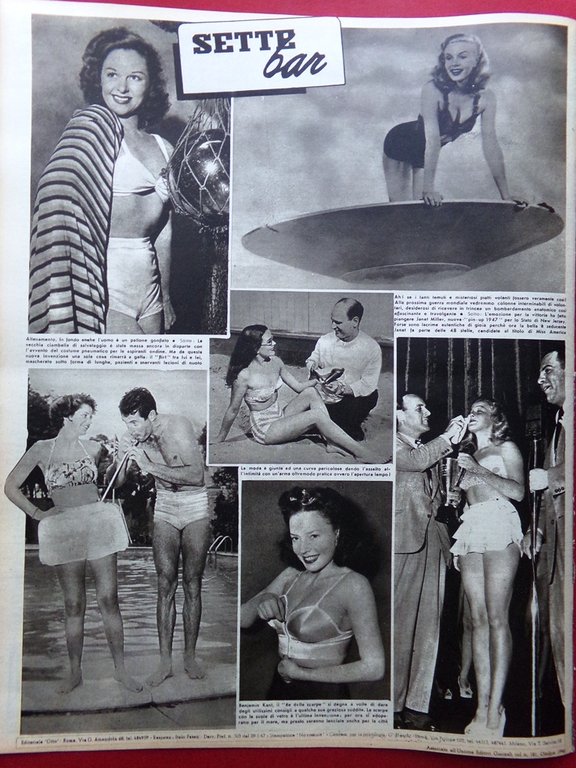 Rivista 8 Otto del 14 Agosto 1947 Tango Barnum Hula …