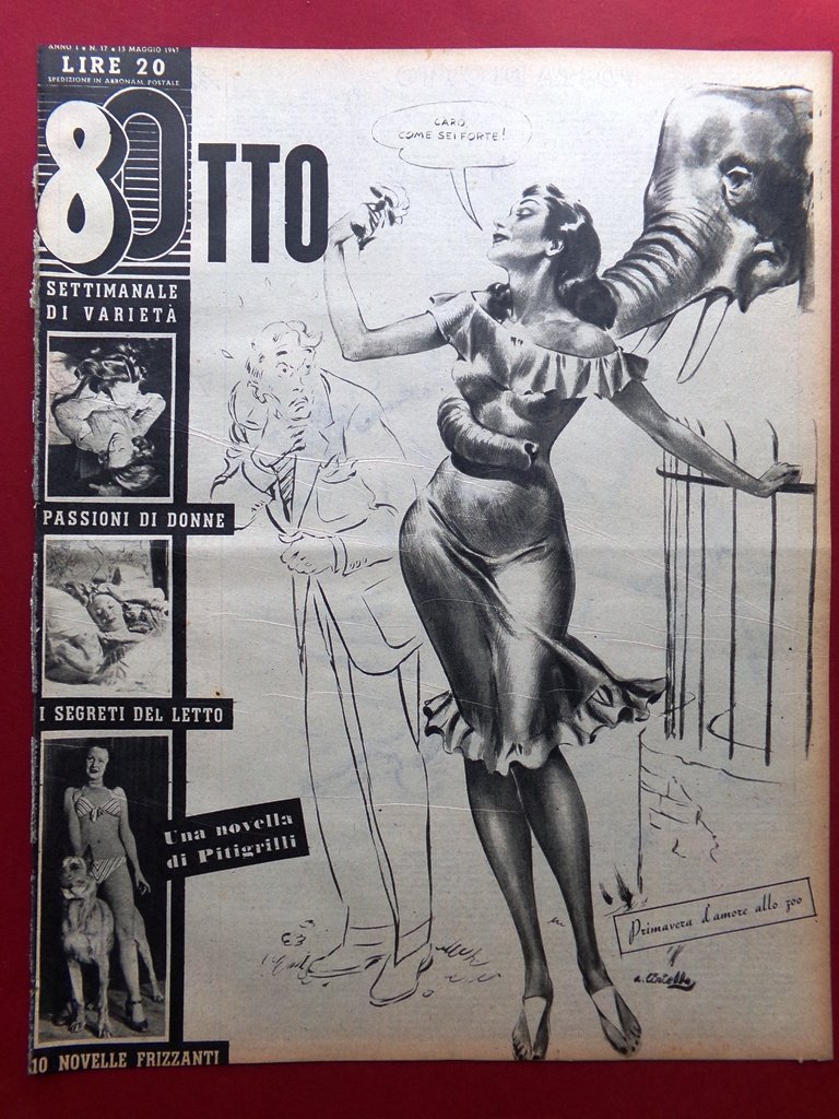 Rivista 8 Otto del 15 Maggio 1947 Pitigrilli Marisa Vernati …