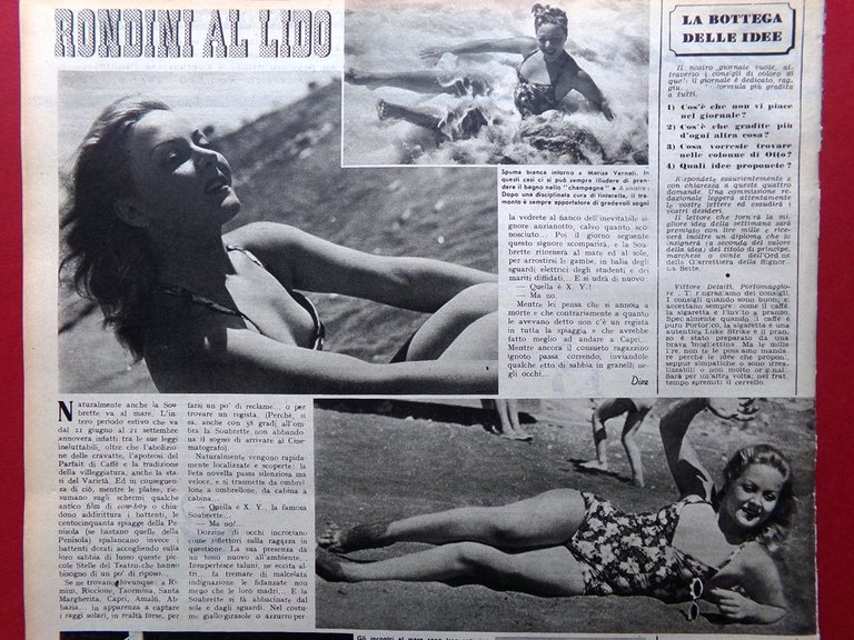 Rivista 8 Otto del 17 Luglio 1947 Capri Giungla Binocoli …