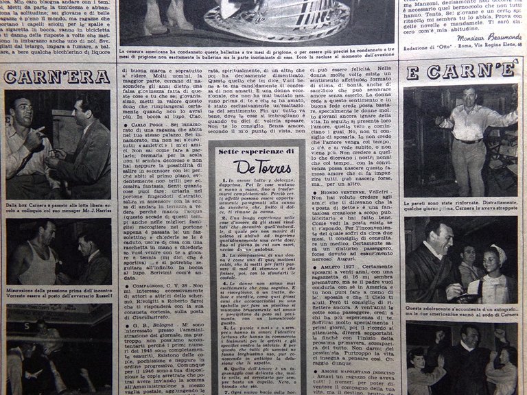 Rivista 8 Otto del 2 Febbraio 1947 Primo Carnera Valzer …