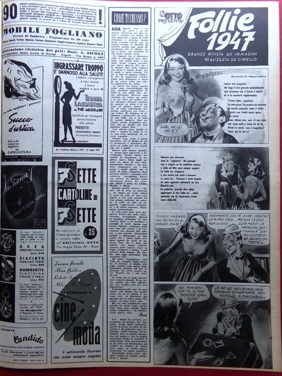 Rivista 8 Otto del 23 Febbraio 1947 Macario Beaumonde Lucrezia …