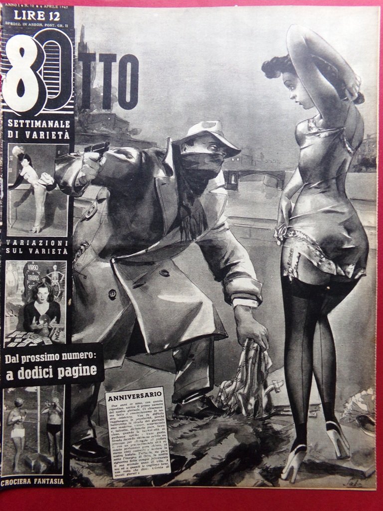 Rivista 8 Otto del 6 Aprile 1947 Pitigrilli Varietà Mazurka …