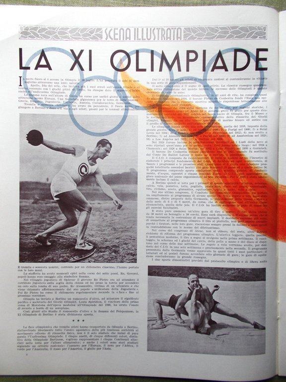 Scena Illustrata 1 Agosto 1936 Olimpiadi Berlino Goldoni Aretino Ferroni …