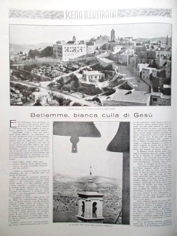 Scena Illustrata 1 Dicembre 1935 Betlemme Galli Perlasca Dottesio Anatole …