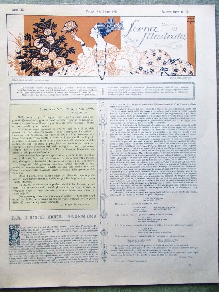 Scena Illustrata 1 Giugno 1923 Adelaide Ristori Gesù Sarah Bernhardt …