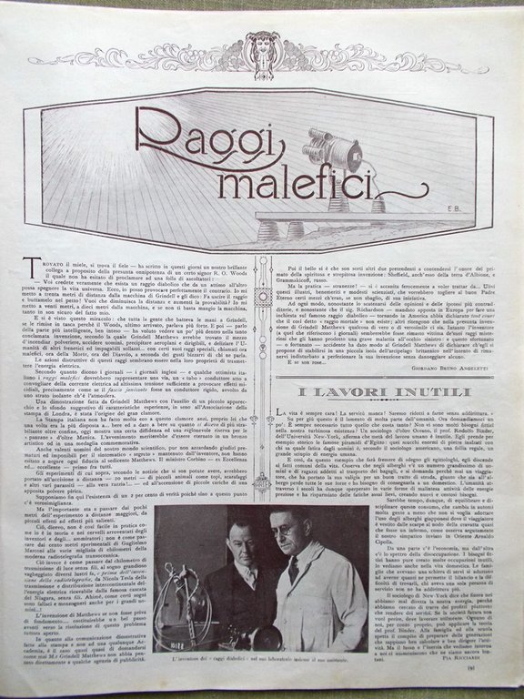 Scena Illustrata 1 Novembre 1924 Dumas Raggi Malefici Anatole France …