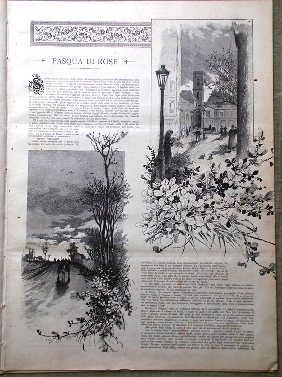 Scena Illustrata 15 Maggio 1894 Pasqua Rose Saltimbanchi Epistolografia Quinta