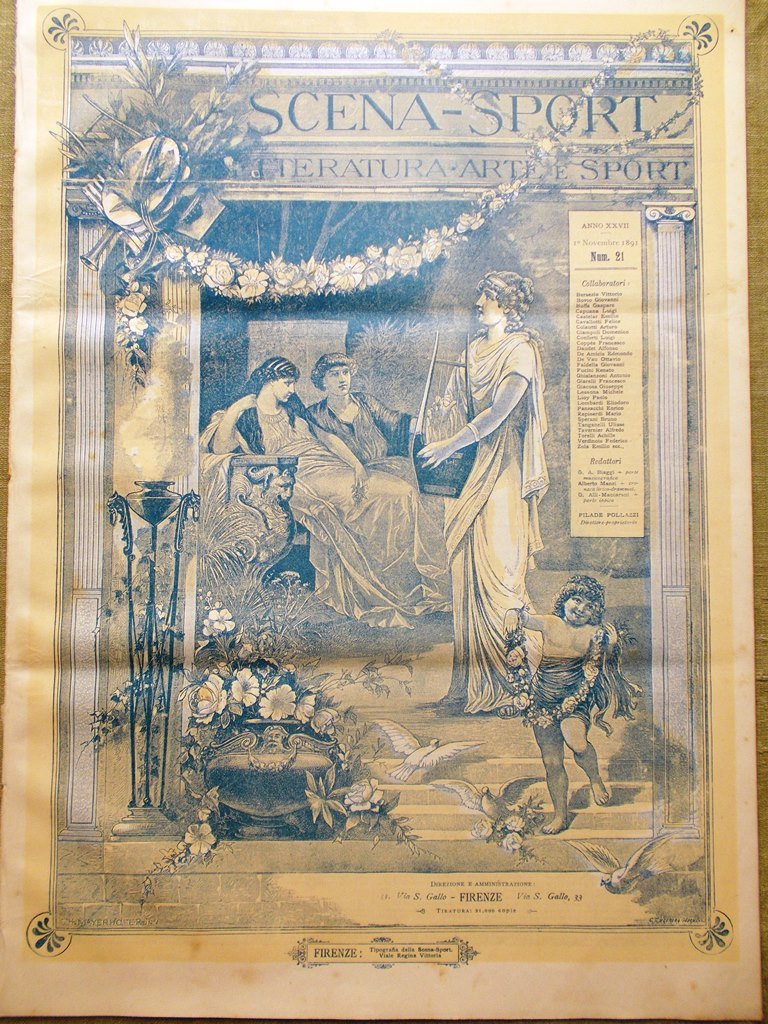 Scena Sport 1 Novembre 1891 Di Giorgi Papà-Avanti Marradi Cavallo …