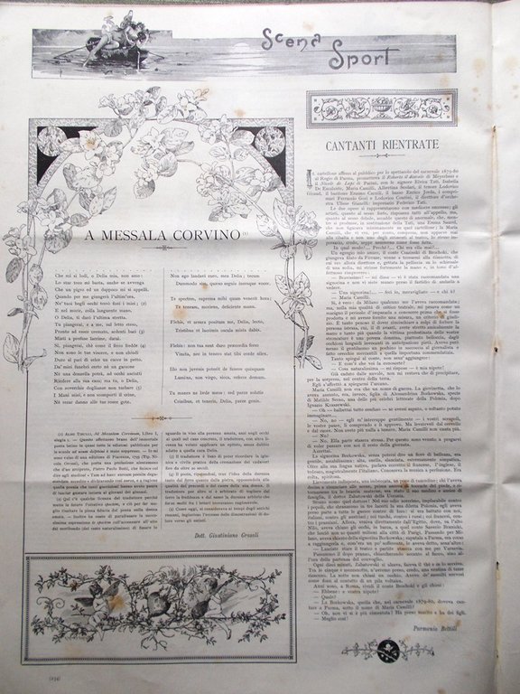 Scena Sport 1 Settembre 1891 Centenario di Wolfang Mozart Koch …