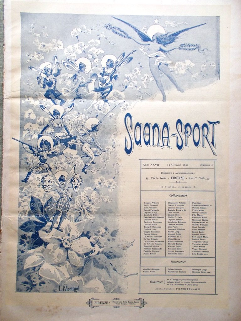 Scena Sport 15 Gennaio 1891 Falstaff Fiorentino Scherma Scene Spettatori …