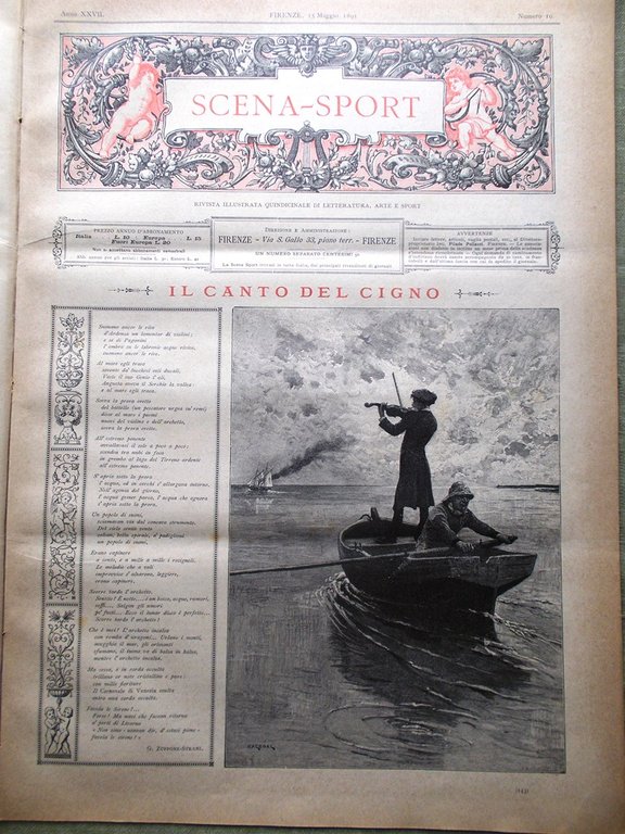 Scena Sport 15 Maggio 1891 Canto Cigno Stroobants Sport Donna …