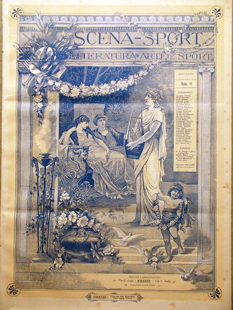 Scena Sport 15 Settembre 1891 Sardou Teodoro Anselmi Cieco Siciliano …