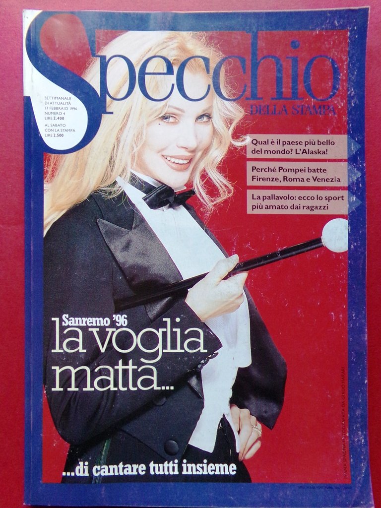 Specchio 17 Febbraio 1996 Alaska Paese Festival Sanremo Treno Pallavolo … | Immagine principale