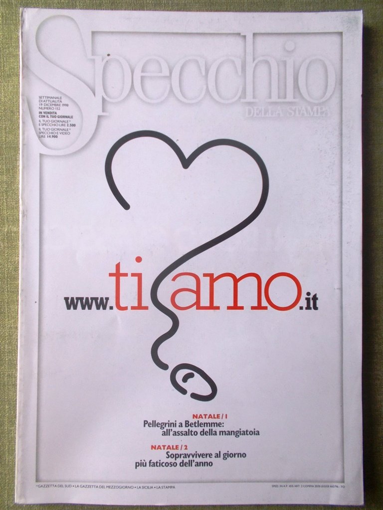 Specchio 19 Dicembre 1998 Rete Gabbianella Gatto Fabbrica di Balilla …