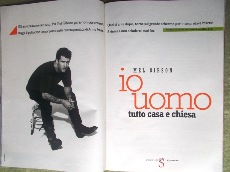 Specchio 19 Settembre 1998 Mel Gibson Arma Letale Orione Poona …