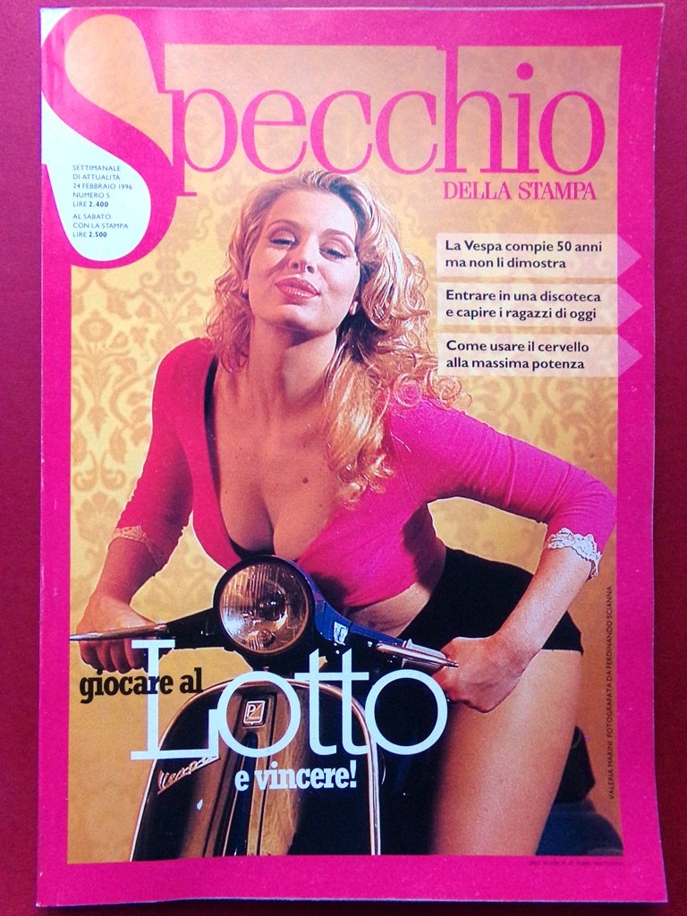 Specchio 24 Febbraio 1996 Vespa Piaggio Cervello Discoteca Pappagallo Lotto … | Immagine principale