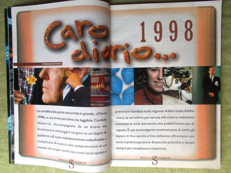 Specchio 26 Dicembre 1998 Del Piero Prodi Arthus-Bertrand Mondi per …