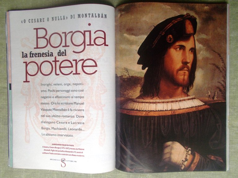 Specchio 3 Ottobre 1998 Franco Battiato Cinema di Venezia Borgia …