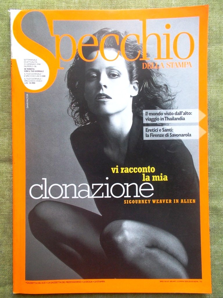 Specchio 31 Gennaio 1998 Sigourney Weaver Alien Curdi Savonarola Caselli …