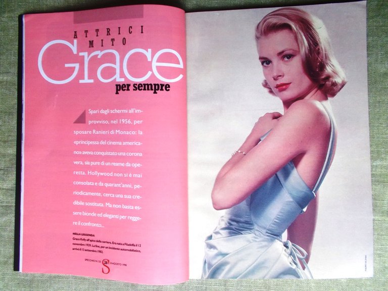 Specchio 8 Agosto 1998 Grace Kelly Abbazia Cluny Paltrow Bruce …