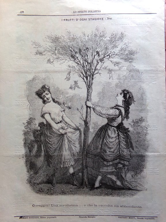 Spirito Folletto del 16 Giugno 1870 Vagone Gedeone Mangiamiele Schizzi …