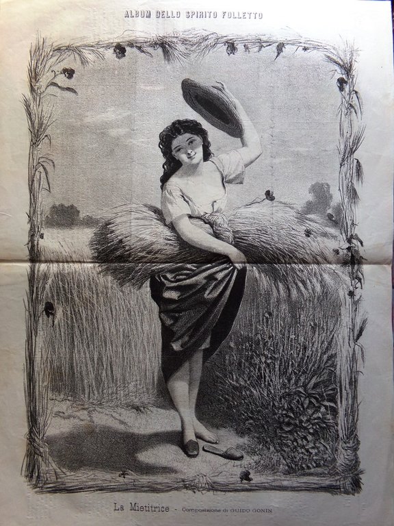 Spirito Folletto del 23 Giugno 1870 Giurati Mietitrice Ultimo Merlo …