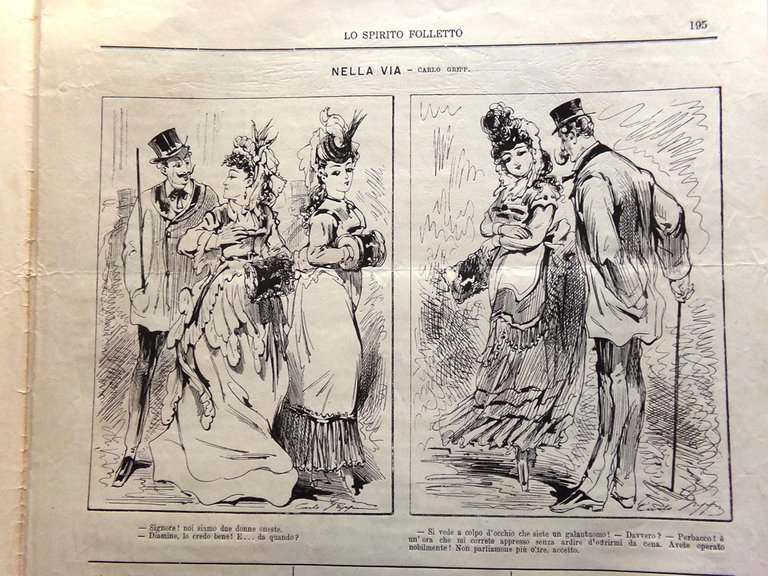 Spirito Folletto del 23 Giugno 1870 Giurati Mietitrice Ultimo Merlo …