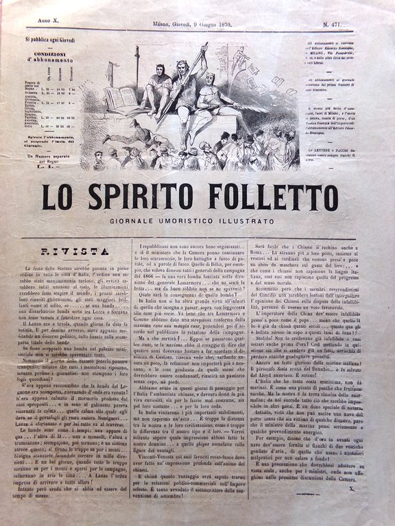 Spirito Folletto del 9 Giugno 1870 Gonin Corse Ippiche Caccia … | Immagine Gallery 1