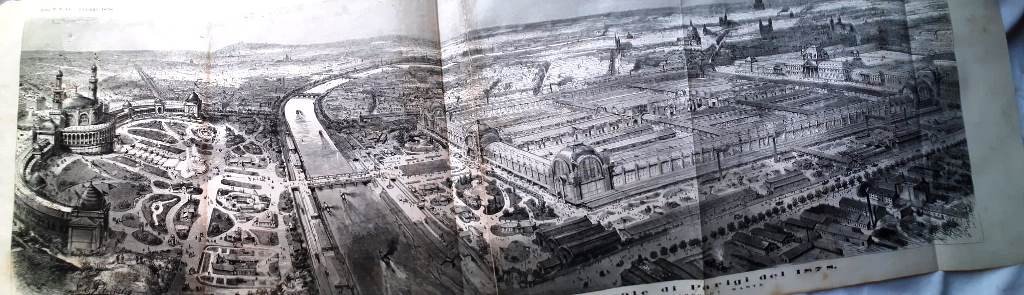 Stampa del 1878 Panorama Generale Esposizione di Parigi Trocadero Campo …