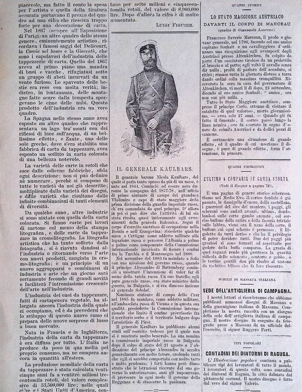 Stampa del 1886 Ultimo Comparire Gamba Storia Roberto Fontana Kaulbars