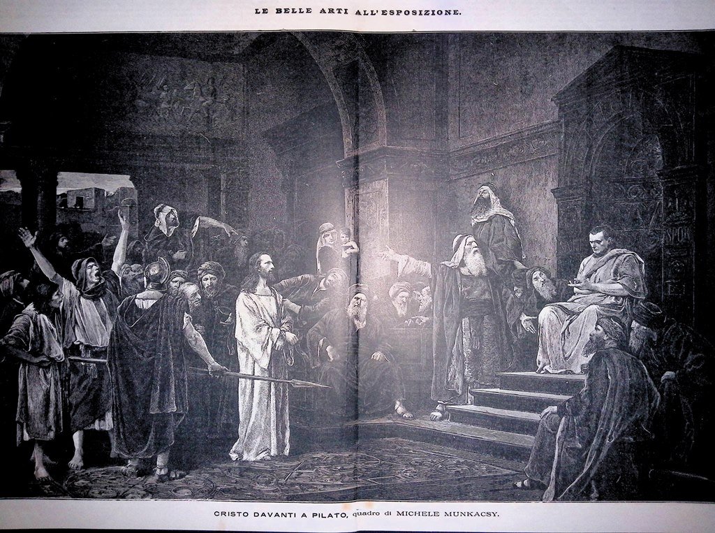 Stampa del 1889 Cristo davanti a Pilato quadro Michele Munkacsy …