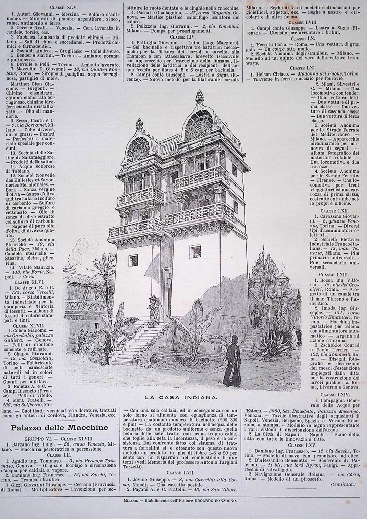 Stampa del 1889 La casa indiana Esposizione di Parigi