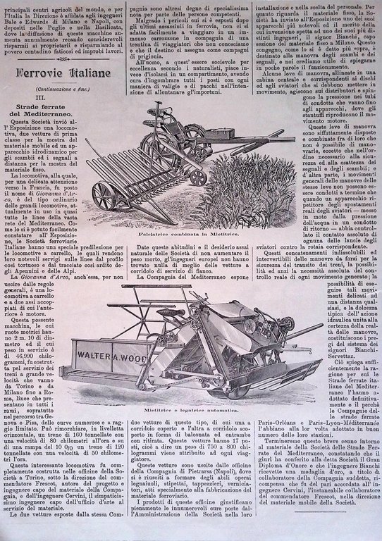 Stampa del 1889 Macchine Agricole Mietitrice Falciatrice Esposizione di Parigi