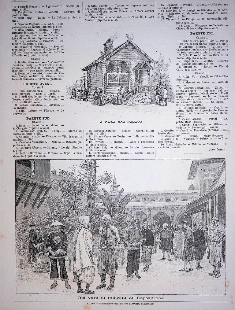 Stampa del 1889 Tipi vari di indigeni all'Esposizione di Parigi …