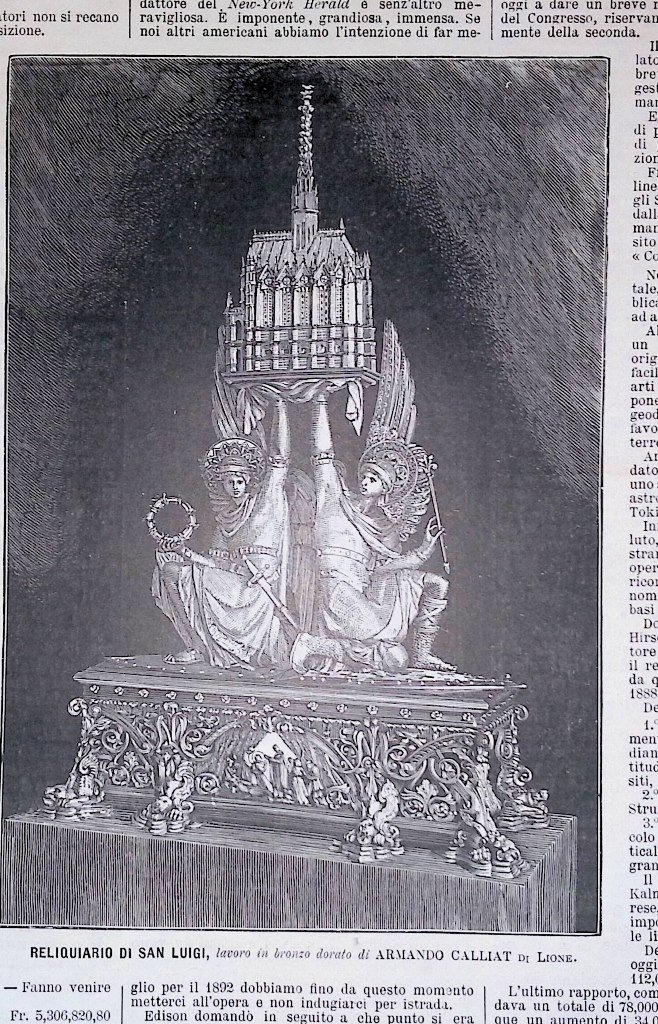 Stampa del 1889 Reliquiario di San Luigi Armand Calliat di …