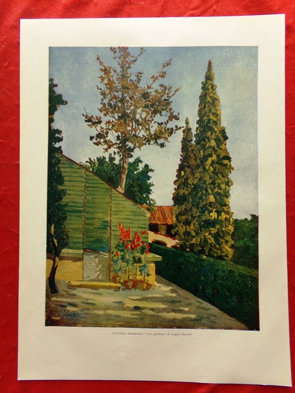 Stampa del 1925 Vincenzo Irolli Le Regate Giardino di Angelo …