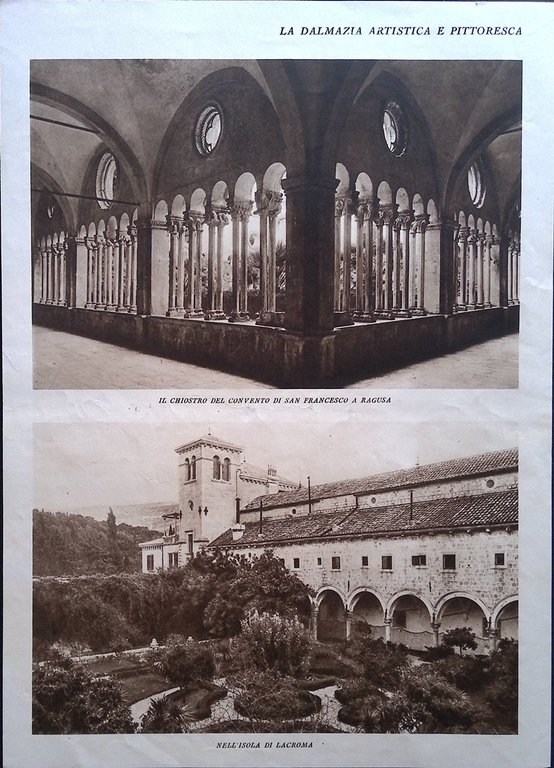 Stampa del 1926 Dalmazia Fontana San Francesco Ragusa Convento Isola … | Immagine Gallery 2