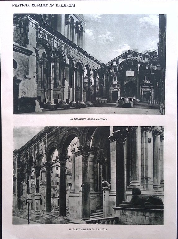 Stampa del 1926 Dalmazia Sfinge Palazzo Diocleziano Portico Fronte Basilica | Immagine Gallery 2