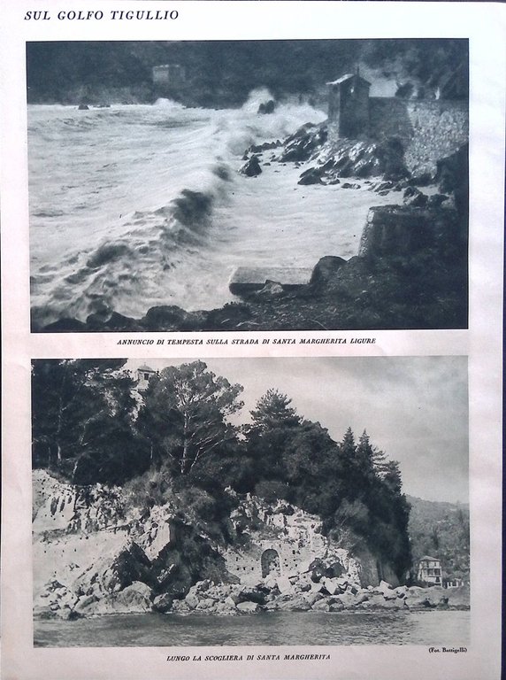 Stampa del 1926 Golfo Tigullio Baia Portofino Mare Scogliera Santa … | Immagine Gallery 2