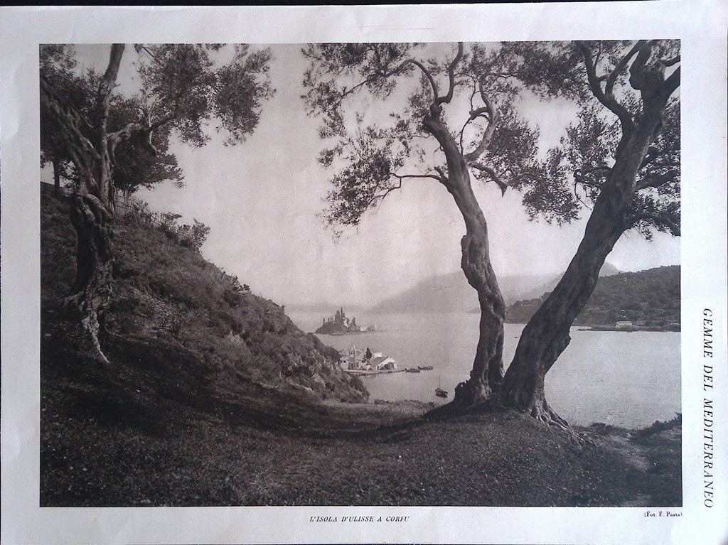 Stampa del 1926 Mediterraneo Isola Ulisse Corfù Resti Acquedotto di … | Immagine principale