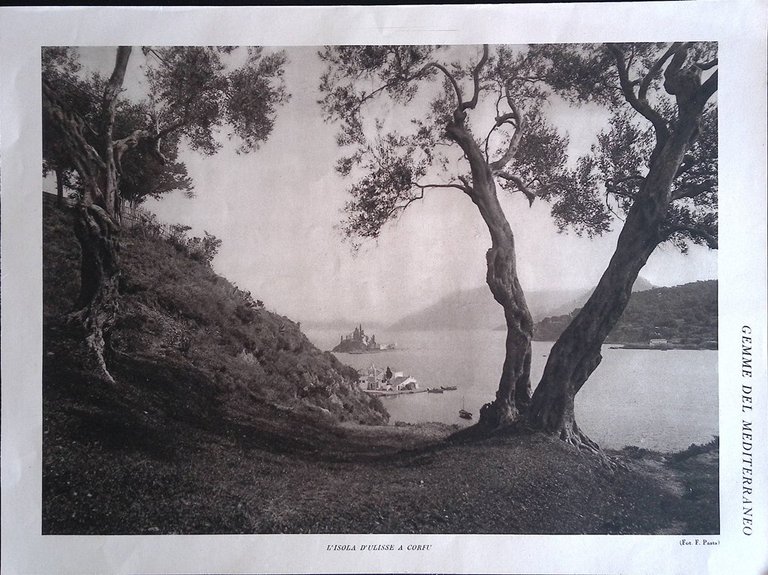 Stampa del 1926 Mediterraneo Isola Ulisse Corfù Resti Acquedotto di … | Immagine Gallery 1