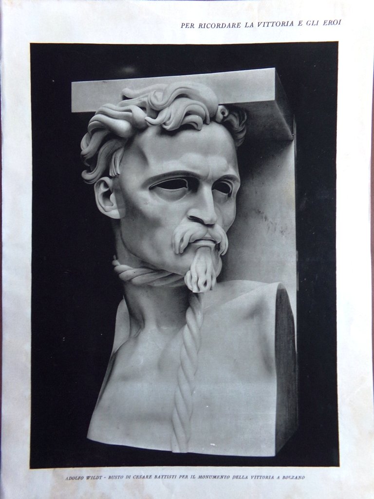 Stampa del 1927 Adolfo Wildt Busto Fabio Filzi Cesare Battisti …