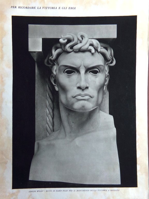 Stampa del 1927 Adolfo Wildt Busto Fabio Filzi Cesare Battisti …