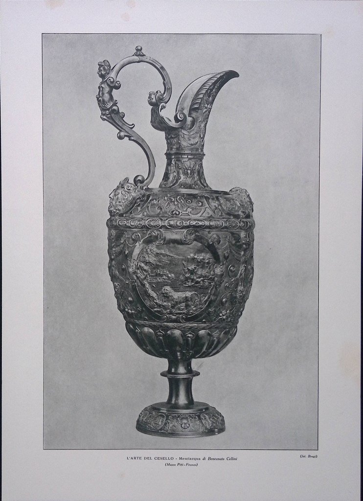 Stampa del 1927 Arte Cesello Mesciacqua Benvenuto Cellini Bacino di …