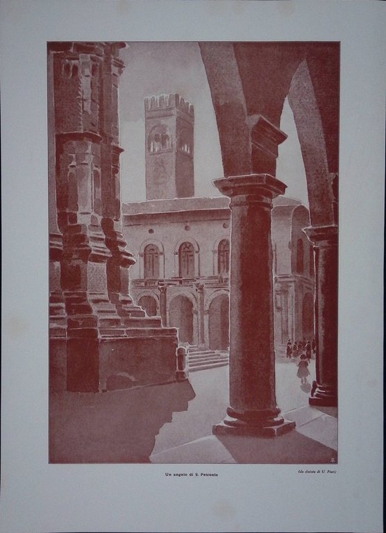 Stampa del 1927 Bologna Piella Portone Barozzi Terribilia Angolo San …