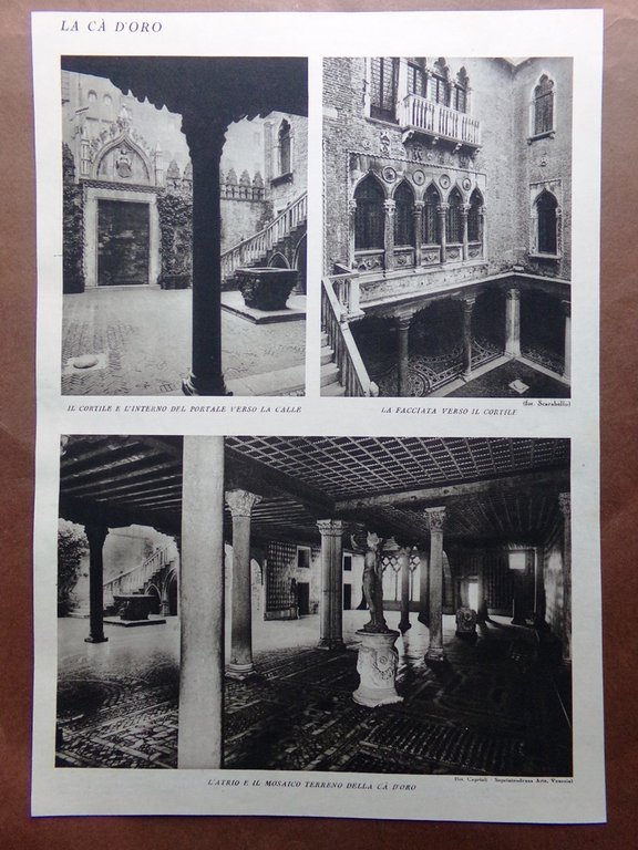 Stampa del 1927 Cà d'Oro Van Dyck Brignole Atrio Mosaico … | Immagine Gallery 1