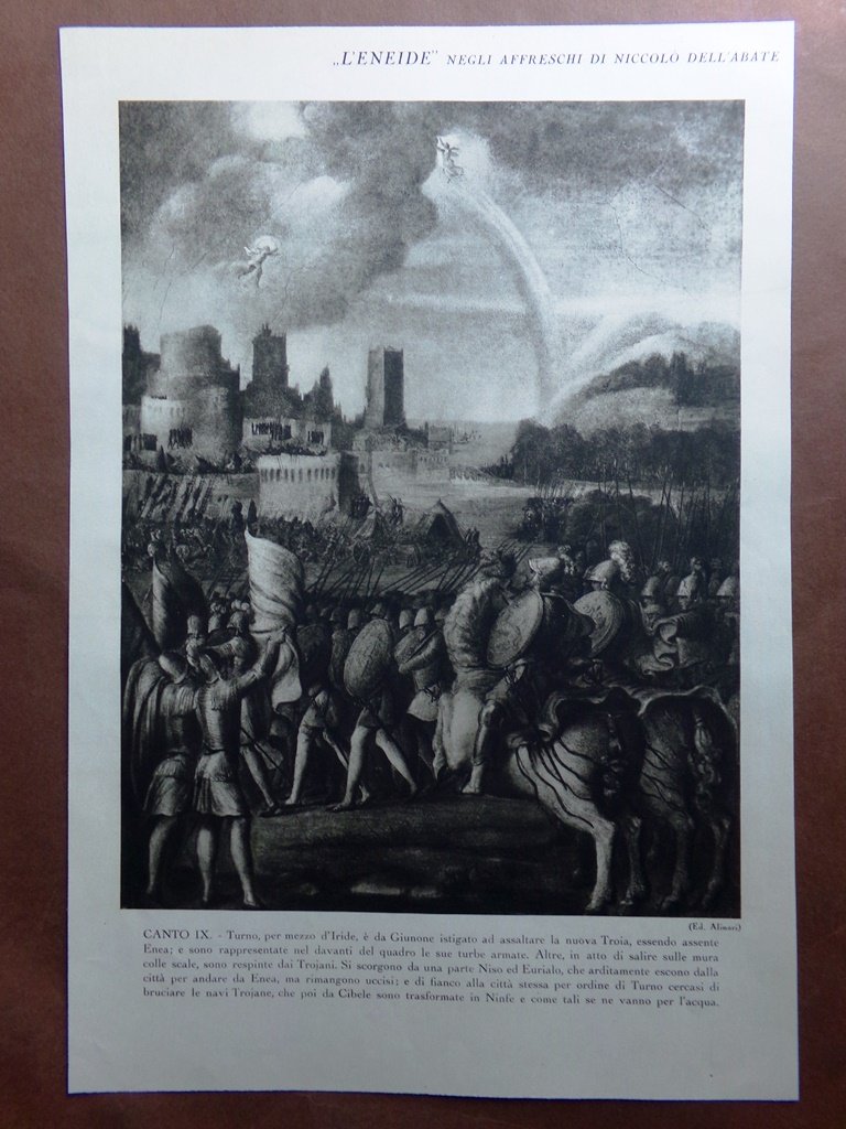 Stampa del 1927 Eneide Niccolò dell'Abate Canti IX e X …