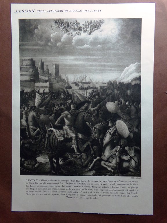 Stampa del 1927 Eneide Niccolò dell'Abate Canti IX e X …